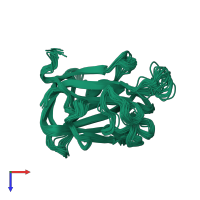 PDB entry 2z4f coloured by chain, ensemble of 20 models, top view.