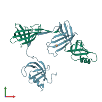PDB entry 2z4h coloured by chain, front view.