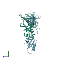 PDB entry 2z4h coloured by chain, side view.