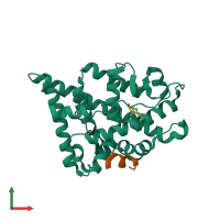 Hetero dimeric assembly 1 of PDB entry 2z4j coloured by chemically distinct molecules, front view.