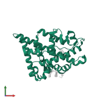 Androgen receptor in PDB entry 2z4j, assembly 1, front view.