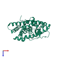 Androgen receptor in PDB entry 2z4j, assembly 1, top view.