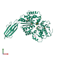 PDB entry 2z4t coloured by chain, front view.