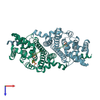 PDB entry 2z4y coloured by chain, top view.