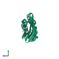 PDB entry 2z51 coloured by chain, side view.
