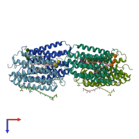 PDB entry 2z55 coloured by chain, top view.