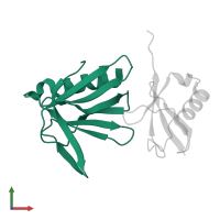 Proteasomal ubiquitin receptor ADRM1 in PDB entry 2z59, assembly 1, front view.