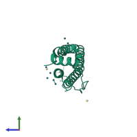 PDB entry 2z5r coloured by chain, side view.