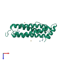 PDB entry 2z5r coloured by chain, top view.