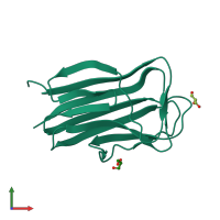 PDB entry 2z5w coloured by chain, front view.