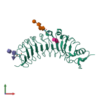 PDB entry 2z62 coloured by chain, front view.