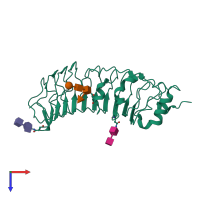 PDB entry 2z62 coloured by chain, top view.