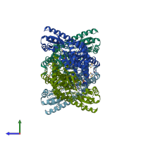 PDB entry 2z67 coloured by chain, side view.