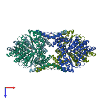 PDB entry 2z67 coloured by chain, top view.