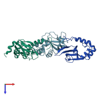 PDB entry 2z69 coloured by chain, top view.