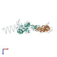 PDB entry 2z6b coloured by chain, top view.