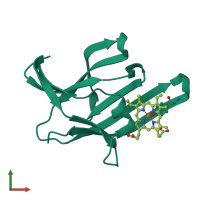 PDB entry 2z6f coloured by chain, front view.