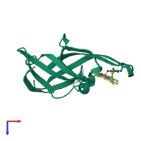 PDB entry 2z6f coloured by chain, top view.