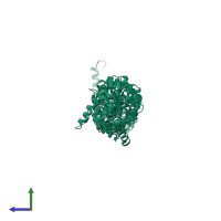 PDB entry 2z6g coloured by chain, side view.