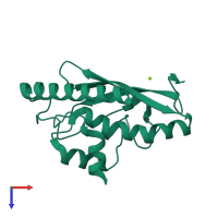 PDB entry 2z6o coloured by chain, top view.