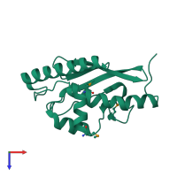 PDB entry 2z6p coloured by chain, top view.