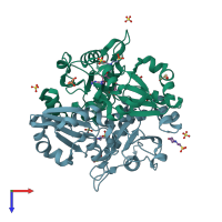 PDB entry 2z6r coloured by chain, top view.