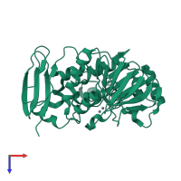 PDB entry 2z72 coloured by chain, top view.