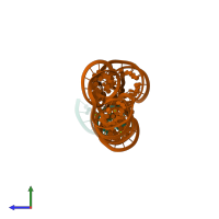 PDB entry 2z74 coloured by chain, side view.