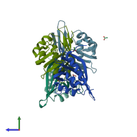 PDB entry 2z7a coloured by chain, side view.