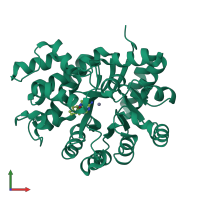 PDB entry 2z7g coloured by chain, front view.