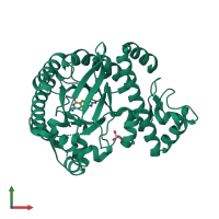 PDB entry 2z7k coloured by chain, front view.
