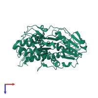 PDB entry 2z83 coloured by chain, top view.