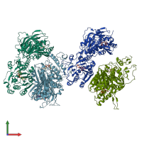 PDB entry 2z86 coloured by chain, front view.