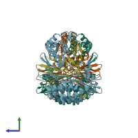 PDB entry 2z8i coloured by chain, side view.