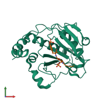 PDB entry 2z8p coloured by chain, front view.