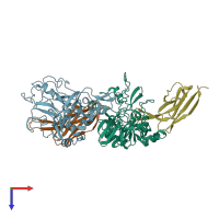 PDB entry 2z8w coloured by chain, top view.