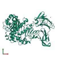 PDB entry 2z8x coloured by chain, front view.