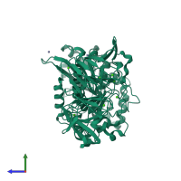 PDB entry 2z8x coloured by chain, side view.
