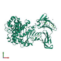 PDB entry 2z8z coloured by chain, front view.