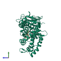 PDB entry 2z97 coloured by chain, side view.