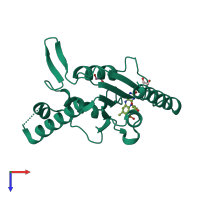 PDB entry 2z98 coloured by chain, top view.