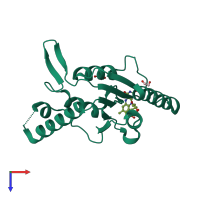 PDB entry 2z9b coloured by chain, top view.