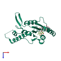 PDB entry 2z9c coloured by chain, top view.