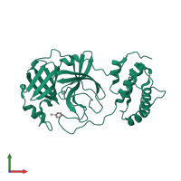 PDB entry 2z9g coloured by chain, front view.