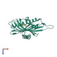 PDB entry 2z9y coloured by chain, top view.