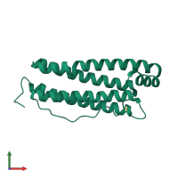 PDB entry 2za6 coloured by chain, front view.