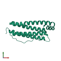 PDB entry 2za7 coloured by chain, front view.