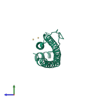 PDB entry 2za8 coloured by chain, side view.