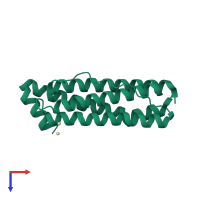 PDB entry 2za8 coloured by chain, top view.