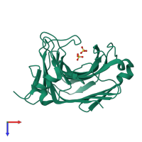 PDB entry 2za9 coloured by chain, top view.
